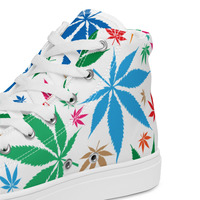 Womens high top canvas shoes - Thumbnail 1
