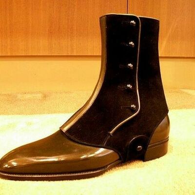  unique handmade genuine leather men's ankle  dress shoes - Thumbnail 3