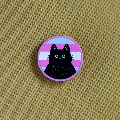 Trans Kitty 1'' Acrylic Pin