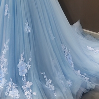 2023 new autumn bridal solo tutu one-shoulder tail wedding dinner princess wedding dress - Thumbnail 4