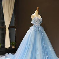 2023 new autumn bridal solo tutu one-shoulder tail wedding dinner princess wedding dress - Thumbnail 8