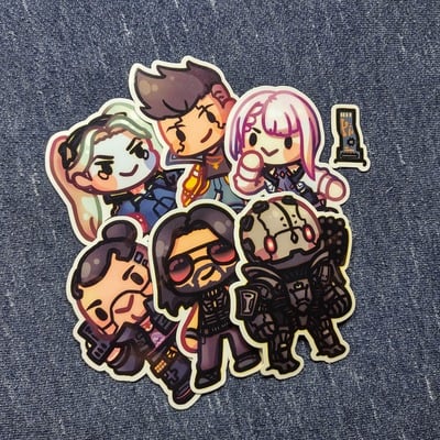 Cyberpunk chibi stickers