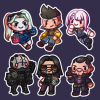 Cyberpunk Chibi Stickers - Thumbnail 4