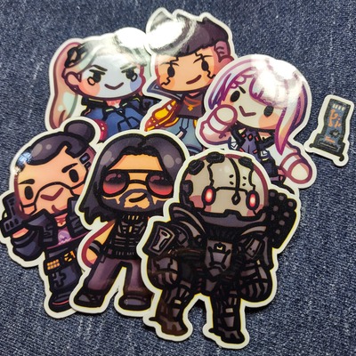 Cyberpunk chibi stickers