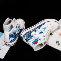 Sea painted shoes men's and women's sneakers - Thumbnail 1