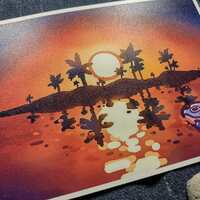 Mola Orange Sunset Beach Mini Print - Thumbnail 2