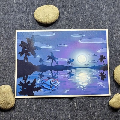 Mola moonlit beach mini print - Thumbnail 2