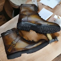 Handmade Two Tone Ankle High Leather Boot, Lace Up Jodhpurs Boot - Thumbnail 1