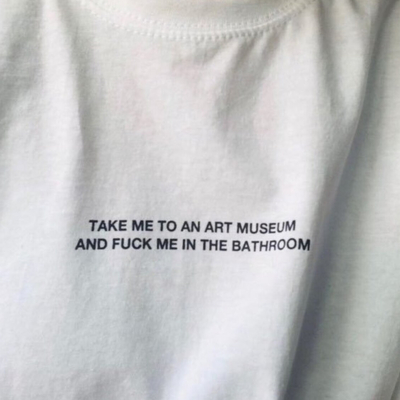 Take me to an art museum t shirt in white