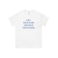 Save your Tears for your pasta Water T Shirt in White - Thumbnail 1
