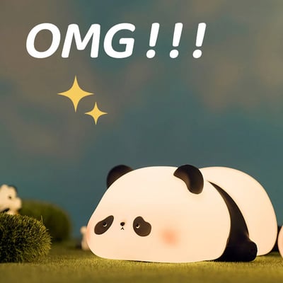 Lazy panda led night light lamp