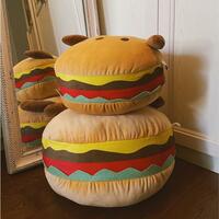 Hamburger Dog Cushion Plush Toy - Thumbnail 1