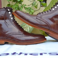 Handmade Brown Leather Men Ankle Wingtip Dress Boot - Thumbnail 1
