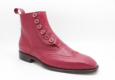 Crafted Leather Handmade Men Button Ankle High Dress Boot