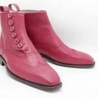 Crafted Leather Handmade Men Button Ankle High Dress Boot - Thumbnail 1