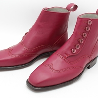 Crafted Leather Handmade Men Button Ankle High Dress Boot - Thumbnail 4