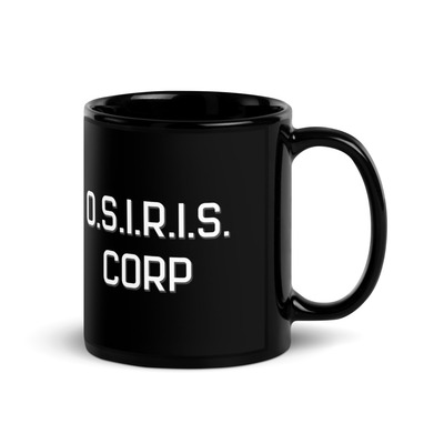 Osiris corp black coffee mug