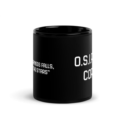 Osiris corp black coffee mug