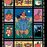 Autumn Quilt Sticker Sheet - Thumbnail 1