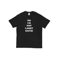 No I'm not Larry David Cursed T-Shirt in Black - Thumbnail 1