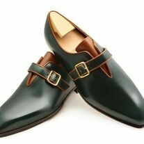 Superior Crafted Black Leather Dress/Formal Shoes with a Single Monk Strap.