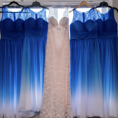 Blue and white ombre bridesmaid dresses for wedding  - Thumbnail 1
