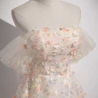 Cute Little Floral Long Prom Dress - Thumbnail 1