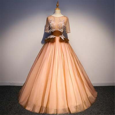 Ball Gown For Women Formal Party Lace Applique Evening Dress 