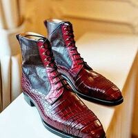   Handmade Leather  Men High Ankle Boots - Thumbnail 1