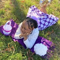 Young Girl Purple & White Polka Dot Skirt Set - Thumbnail 2