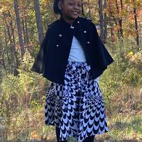 Black & White Swirl Young Girl Skirt Set - Thumbnail 2