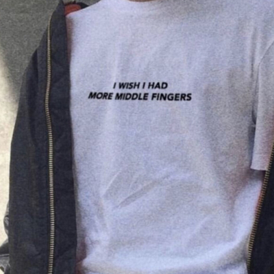 I wish i had more middle fingers t shirt in white