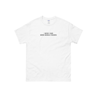 I Wish I had More Middle Fingers T Shirt in White - Thumbnail 1