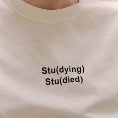 Back to School Studying T Shirt in White