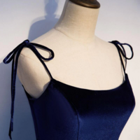 Dark Blue Starry Prom Dresses Spaghetti Strap Long Evening Dress KPP1582 - Thumbnail 4