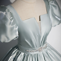 Cute Satin Floor Length A-Line Prom Dress - Thumbnail 2