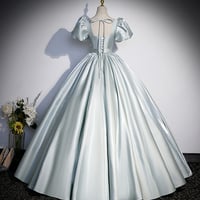 Cute Satin Floor Length A-Line Prom Dress - Thumbnail 3