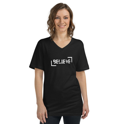 Unisex short sleeve v-neck t-shirt
