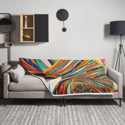 Multicolored throw blanket
