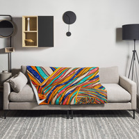Multicolored Throw Blanket - Thumbnail 1