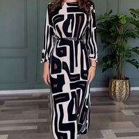 Fashion Geometric Pattern Printing Dress - Thumbnail 3