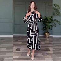 Fashion Geometric Pattern Printing Dress - Thumbnail 1