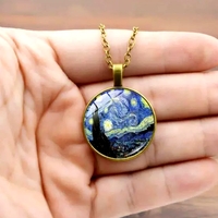 Punk Art Starry Night Handmade Art Print Black Necklace Amazing - Thumbnail 5