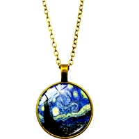 Punk Art Starry Night Handmade Art Print Black Necklace Amazing - Thumbnail 7
