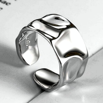 Stunning irregular float shine silver gold ring unique rare amazing 