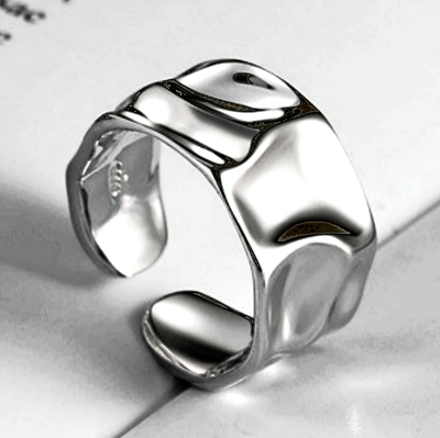 Stunning Irregular Float Shine Silver Gold Ring Unique Rare Amazing 