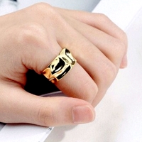 Stunning Irregular Float Shine Silver Gold Ring Unique Rare Amazing  - Thumbnail 3