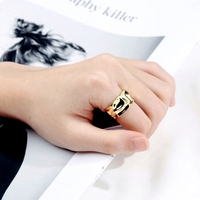 Stunning Irregular Float Shine Silver Gold Ring Unique Rare Amazing  - Thumbnail 6