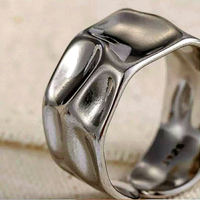 Stunning Irregular Float Shine Silver Gold Ring Unique Rare Amazing  - Thumbnail 2