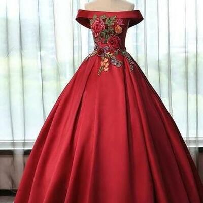 Off shoulder ball gown long party dress